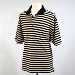 FootJoy FJ Black/Beige Striped ProDry Golf Polo XL